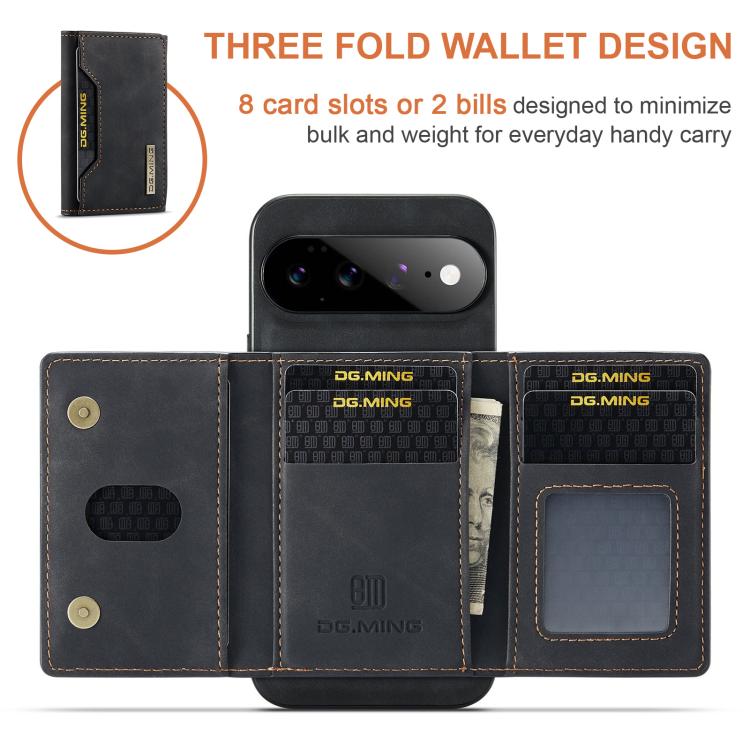 DG.MING M2 Series 3-Fold Multi Card Bag + Magnetic Phone Case – Magnetic, Card Slot, Leather, For Google Pixel 11 Pro XL, For Google Pixel 11, For Google Pixel 11 Pro, For Google Pixel 10a