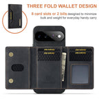 DG.MING M2 Series 3-Fold Multi Card Bag + Magnetic Phone Case – Magnetic, Card Slot, Leather, For Google Pixel 11 Pro XL, For Google Pixel 11, For Google Pixel 11 Pro, For Google Pixel 10a