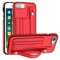 Shockproof Leather Phone Case with Wrist Strap, For iPhone 6 Plus/7 Plus/8 Plus For iPhone 6 Plus 7 Plus 8 Plus Red