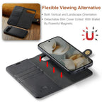DG.MING Crazy Horse Texture Detachable Magnetic Leather Phone Case – Magnetic, Leather, TPU, For Google Pixel 10 Pro XL, For Google Pixel 10 / 10 Pro, For Google Pixel 9a, For Google Pixel 8a