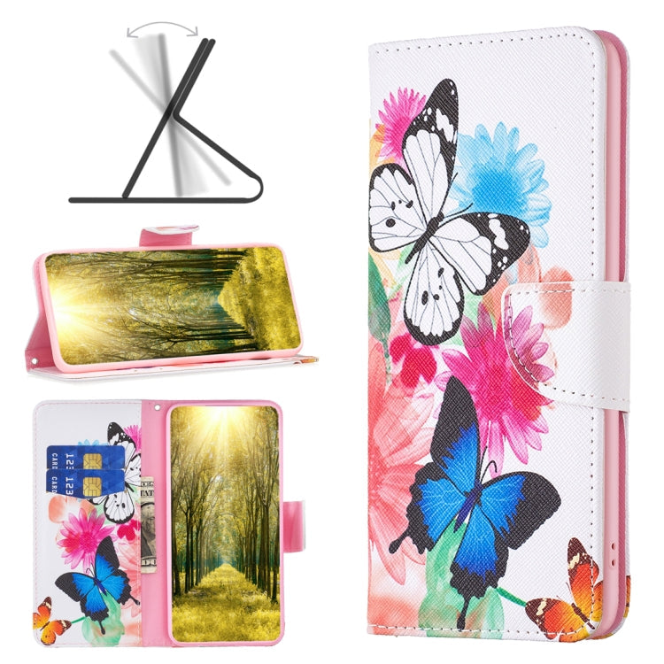 Colored Drawing Pattern Leather Phone Case – Card Slot, Leather, TPU, For Google Pixel 8, For Google Pixel 8 Pro, For Google Pixel 8A For Google Pixel 8 Butterflies