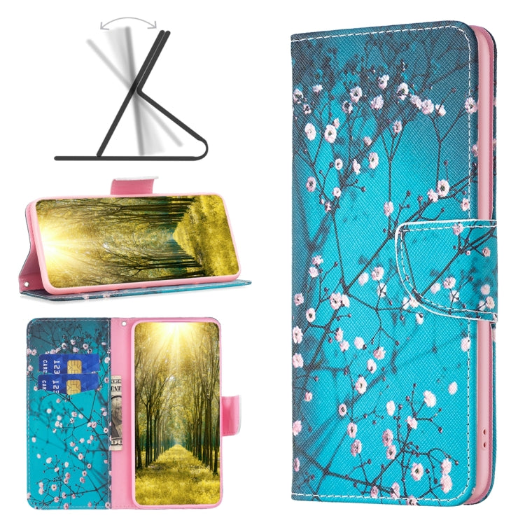 Colored Drawing Pattern Leather Phone Case – Card Slot, Leather, TPU, For Google Pixel 8, For Google Pixel 8 Pro, For Google Pixel 8A For Google Pixel 8 Plum Blossom