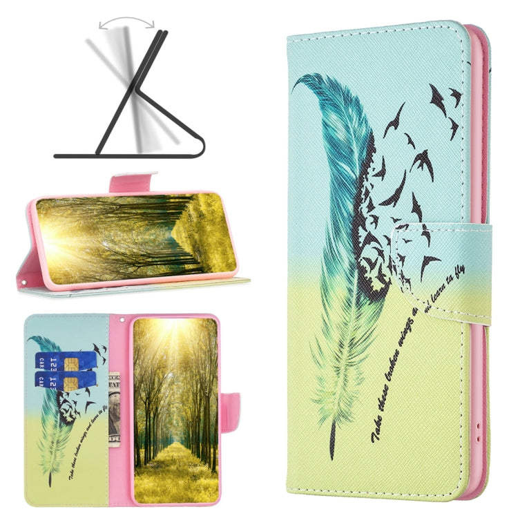 Colored Drawing Pattern Leather Phone Case – Card Slot, Leather, TPU, For Google Pixel 8, For Google Pixel 8 Pro, For Google Pixel 8A For Google Pixel 8 Feather