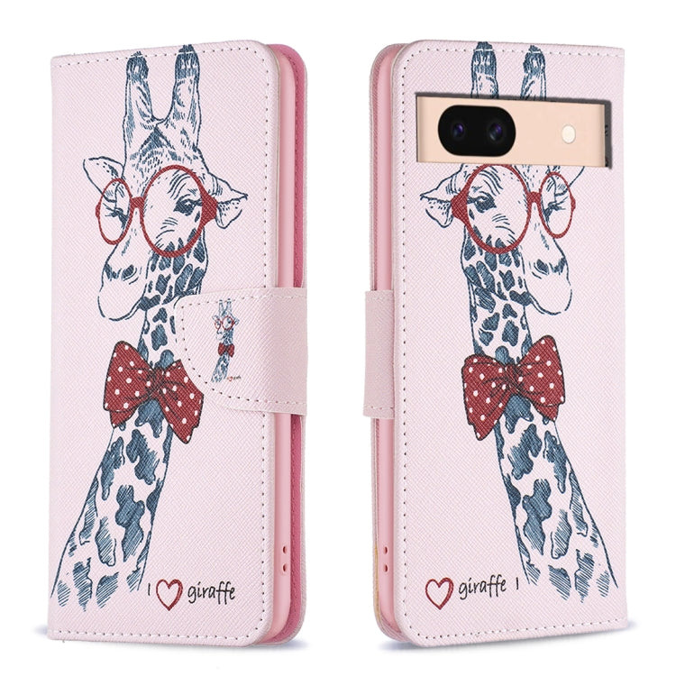 Colored Drawing Pattern Leather Phone Case – Card Slot, Leather, TPU, For Google Pixel 8, For Google Pixel 8 Pro, For Google Pixel 8A For Google Pixel 8A Deer