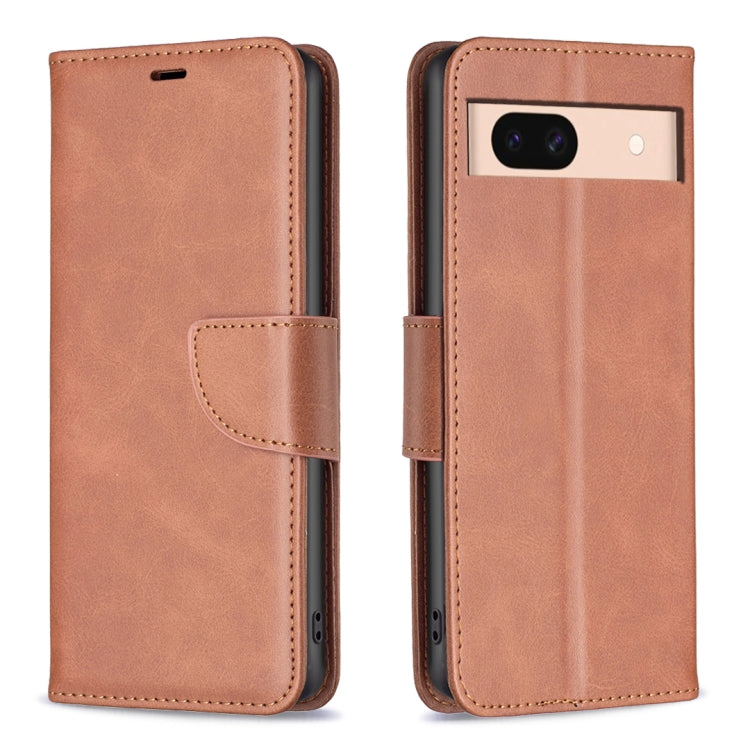 Lambskin Texture Pure Color Flip Leather Phone Case – Lanyard, Card Slot, Flip, For Google Pixel 10a, For Google Pixel 8a, For Google Pixel 8 Pro, For Google Pixel 8 For Google Pixel 8a Brown
