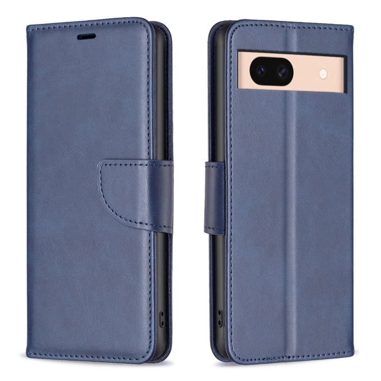 Lambskin Texture Pure Color Flip Leather Phone Case – Lanyard, Card Slot, Flip, For Google Pixel 10a, For Google Pixel 8a, For Google Pixel 8 Pro, For Google Pixel 8 For Google Pixel 8a Blue