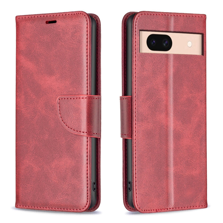 Lambskin Texture Pure Color Flip Leather Phone Case – Lanyard, Card Slot, Flip, For Google Pixel 10a, For Google Pixel 8a, For Google Pixel 8 Pro, For Google Pixel 8 For Google Pixel 8a Red