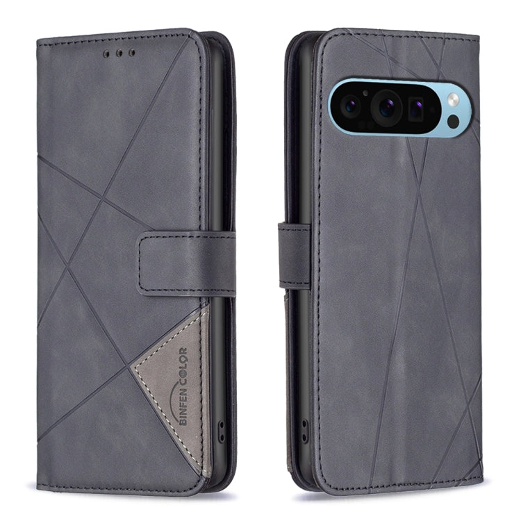 Magnetic Buckle Rhombus Texture Leather Phone Case – Magnetic, Card Slot, Leather, For Google Pixel 9, For Google Pixel 8a, For Google Pixel 8 Pro, For Google Pixel 8