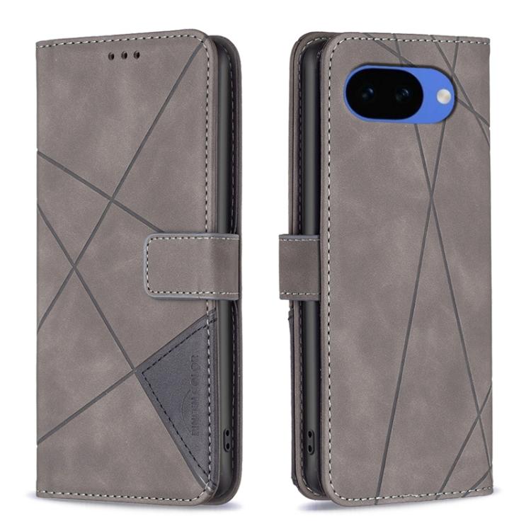 Magnetic Buckle Rhombus Texture Leather Phone Case – Magnetic, Card Slot, Leather, For Google Pixel 11 / 11 Pro, For Google Pixel 10a, For Google Pixel 9A, For Google Pixel 9 Pro For Google Pixel 10a Grey