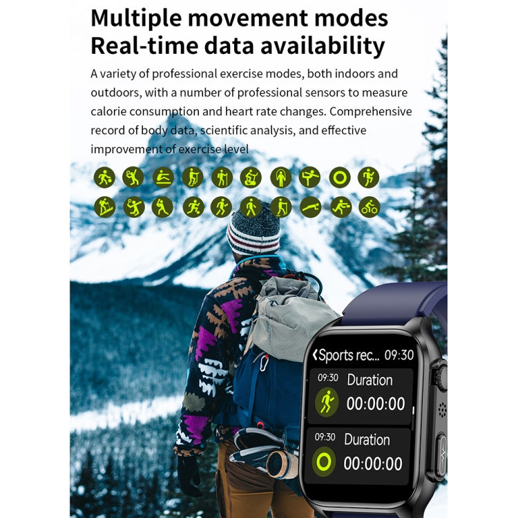 TK12 Smart Watch – 1.96" Screen, IP67 Waterproof, ECG Monitoring (Black) #2