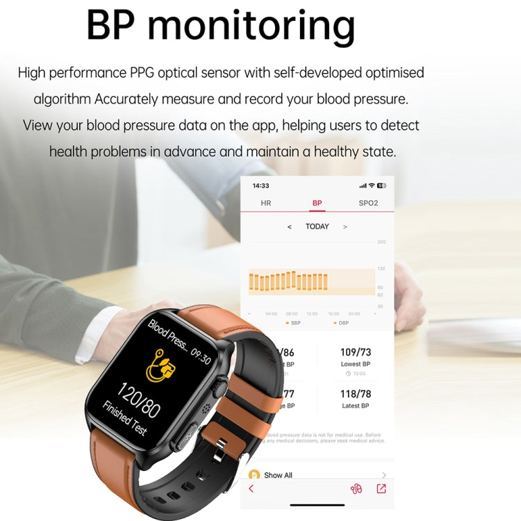 TK12 Smart Watch – 1.96" Screen, IP67 Waterproof, ECG Monitoring (Black) #2