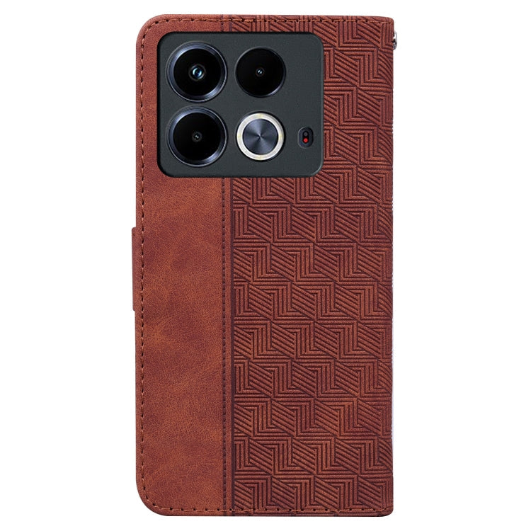 Geometric Embossed Leather Phone Case – Wear-resistant, Card Slot, Leather, For Infinix Note 40 4G, For Infinix Hot 40 / 40 Pro, For Infinix Smart 7 India / 7 Plus, For Infinix Smart 7 HD