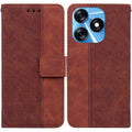 Geometric Embossed Leather Phone Case – Wear-resistant, Card Slot, Leather, For Tecno Spark 10 / Spark 10C