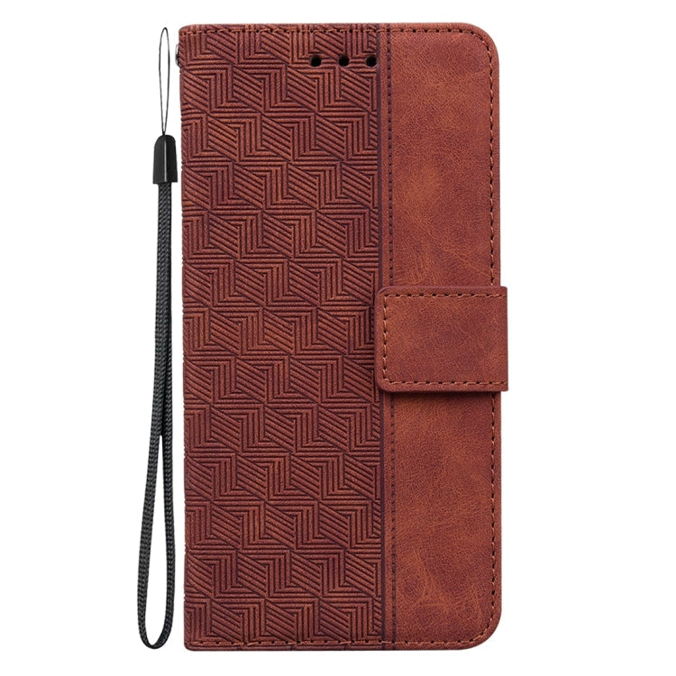 Geometric Embossed Leather Phone Case – Wear-resistant, Card Slot, Leather, For Tecno Spark 10 / Spark 10C
