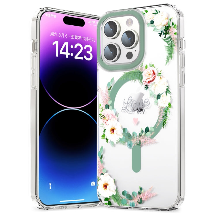 Phone Case – Magnetic (iPhone 15) For iPhone 14 Pro White Pink Rose
