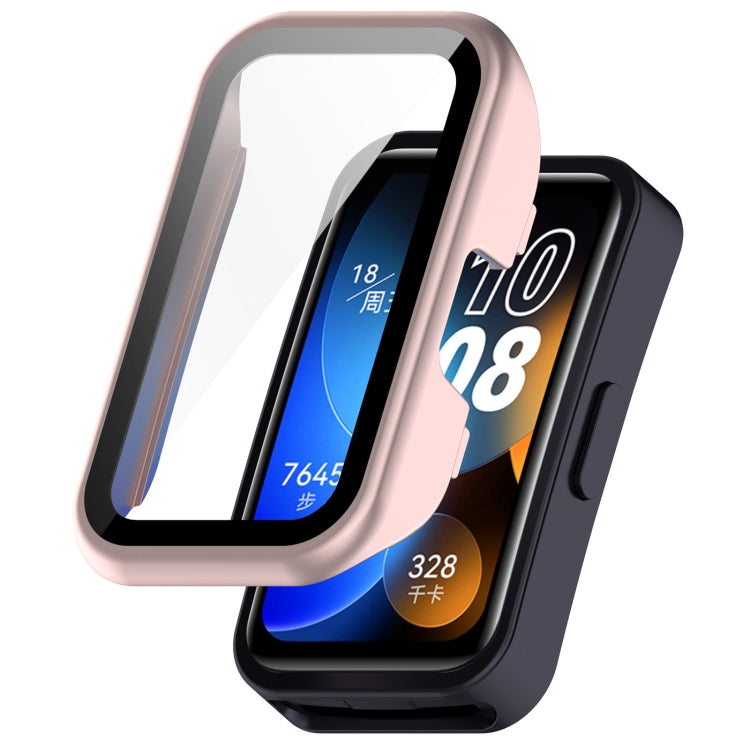 PC + Tempered Film Integrated Protective Watch Case – Durable Build, Easy to Use, For Huawei Band 10 / 9 / 8 For Huawei Band 10 9 8 Matte Powder