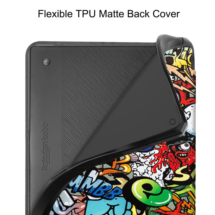 Painted Deformation TPU Leather Smart Tablet Case – Leather, TPU, For Kobo Elipsa 2E