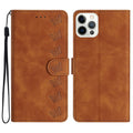Seven Butterflies Embossed Leather Phone Case, For iPhone 14 Pro Max, For iPhone 13 Pro Max, For iPhone 13 Pro, For iPhone 13 For iPhone 14 Pro Max Brown