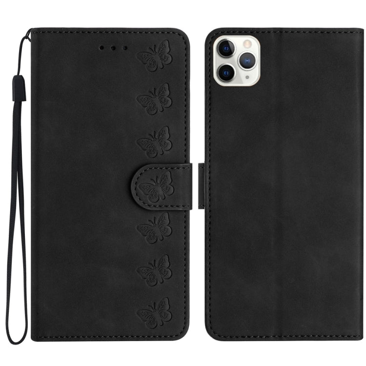 Seven Butterflies Embossed Leather Phone Case – Card Slot, Leather, TPU, For iPhone 12 mini, For iPhone 11 Pro Max, For iPhone 11, For iPhone 11 Pro For iPhone 11 Pro Black