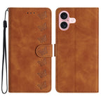 Seven Butterflies Embossed Leather Phone Case – Card Slot, Leather, TPU, For iPhone 16, For iPhone 15 Pro Max, For iPhone 15 Pro, For iPhone 15 Plus For iPhone 16 Brown