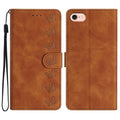 Seven Butterflies Embossed Leather Phone Case, For iPhone 16e / 17e, For iPhone 17 Pro Max, For iPhone 17 Pro, For iPhone 17 For iPhone 16e 17e Brown