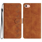 Seven Butterflies Embossed Leather Phone Case, For iPhone 16e / 17e, For iPhone 17 Pro Max, For iPhone 17 Pro, For iPhone 17 For iPhone 16e 17e Brown