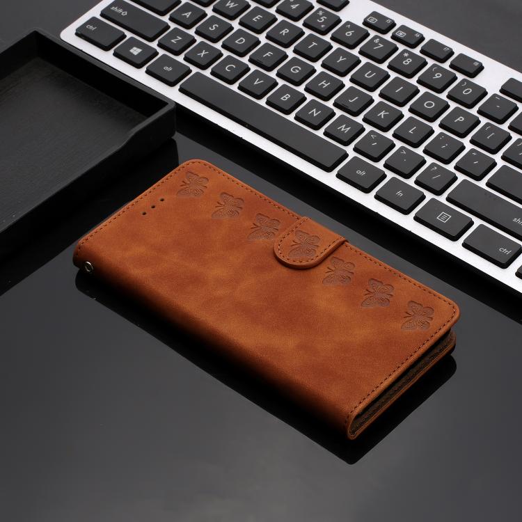 Seven Butterflies Embossed Leather Phone Case, For iPhone Air, For iPhone 16 Pro Max, For iPhone 16 Pro, For iPhone 16 Plus