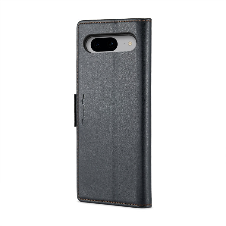CaseMe 023 Butterfly Buckle Litchi Texture RFID Anti-theft Leather Phone Case – Card Slot, Leather, TPU, For Google Pixel 8, For Google Pixel 7a