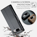 CaseMe 023 Butterfly Buckle Litchi Texture RFID Anti-theft Leather Phone Case – Card Slot, Leather, TPU, For Google Pixel 8, For Google Pixel 7a