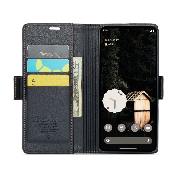 CaseMe 023 Butterfly Buckle Litchi Texture RFID Anti-theft Leather Phone Case – Card Slot, Leather, TPU, For Google Pixel 10 Pro XL / 9 Pro XL, For Google Pixel 10 / 10 Pro / 9, For Google Pixel 8a, For Google Pixel 8 Pro