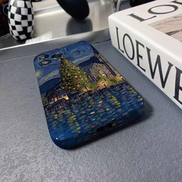 Precise Hole Oil Painting Pattern PC Phone Case, For iPhone 14 Plus, For iPhone 14