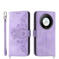 Skin Feel Flowers Embossed Wallet Leather Phone Case – Wear-resistant, Card Slot, Kickstand, For Honor X9b, For Honor 90 Pro 5G, For Honor 90 5G, For Honor X50i