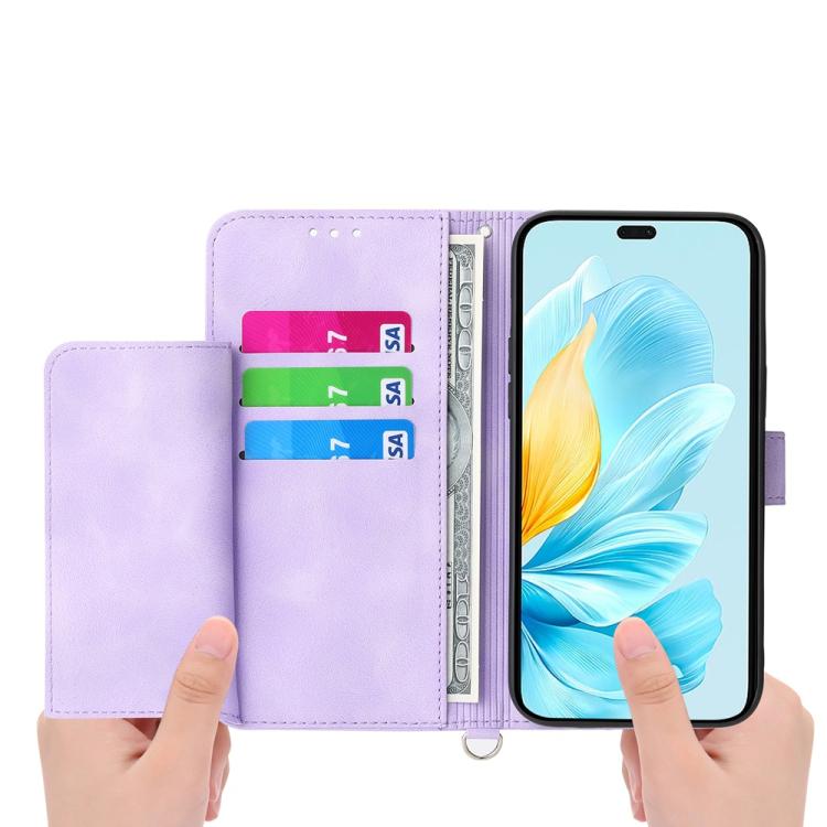 Skin Feel Flowers Embossed Wallet Leather Phone Case – Wear-resistant, Card Slot, Kickstand, For Honor 300 Pro / 300 Ultra, For Honor X60i, For Honor X6b, For Honor 200 Lite Global