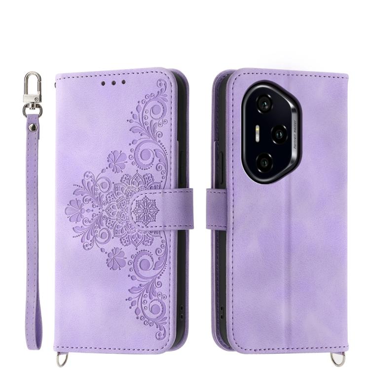 Skin Feel Flowers Embossed Wallet Leather Phone Case – Wear-resistant, Card Slot, Kickstand, For Honor 300 Pro / 300 Ultra, For Honor X60i, For Honor X6b, For Honor 200 Lite Global