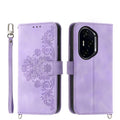 Skin Feel Flowers Embossed Wallet Leather Phone Case – Wear-resistant, Card Slot, Kickstand, For Honor 300 Pro / 300 Ultra, For Honor X60i, For Honor X6b, For Honor 200 Lite Global