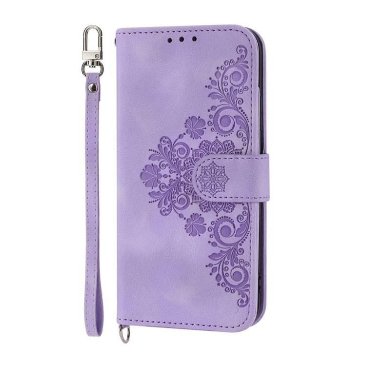 Skin Feel Flowers Embossed Wallet Leather Phone Case – Wear-resistant, Card Slot, Kickstand, For Honor 600 Global / 600 Pro Global, For Honor X9d 5G / X70 5G, For Honor X6c 4G / X5b / X5b Plus, For Honor 400 Pro Global 160.8mm