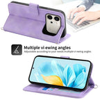 Skin Feel Flowers Embossed Wallet Leather Phone Case – Wear-resistant, Card Slot, Kickstand, For Honor 600 Global / 600 Pro Global, For Honor X9d 5G / X70 5G, For Honor X6c 4G / X5b / X5b Plus, For Honor 400 Pro Global 160.8mm