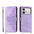Skin Feel Flowers Embossed Wallet Leather Phone Case – Wear-resistant, Card Slot, Kickstand, For Honor 600 Global / 600 Pro Global, For Honor X9d 5G / X70 5G, For Honor X6c 4G / X5b / X5b Plus, For Honor 400 Pro Global 160.8mm For Honor 600 Global 600 Pro Global Purple