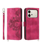 Skin Feel Flowers Embossed Wallet Leather Phone Case – Wear-resistant, Card Slot, Kickstand, For Honor 600 Global / 600 Pro Global, For Honor X9d 5G / X70 5G, For Honor X6c 4G / X5b / X5b Plus, For Honor 400 Pro Global 160.8mm For Honor 600 Global 600 Pro Global Wine Red