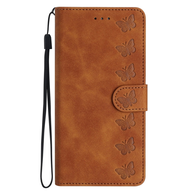 Seven Butterflies Embossed Leather Phone Case – Card Slot, Leather, TPU, For Motorola Moto G31, For Motorola Moto G60, For Motorola Moto G10, For Motorola Moto G50