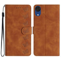 Seven Butterflies Embossed Leather Phone Case – Card Slot, Leather, TPU, For Samsung Galaxy A04 Core, For Samsung Galaxy S24+ 5G, For Samsung Galaxy A04s, For Samsung Galaxy S23 FE 5G For Samsung Galaxy A04 Core Brown