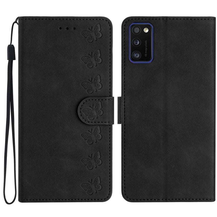 Seven Butterflies Embossed Leather Phone Case – Card Slot, Leather, TPU, For Samsung Galaxy A41, For Samsung Galaxy A42 5G, For Samsung Galaxy A50, For Samsung Galaxy A51 For Samsung Galaxy A41 Black