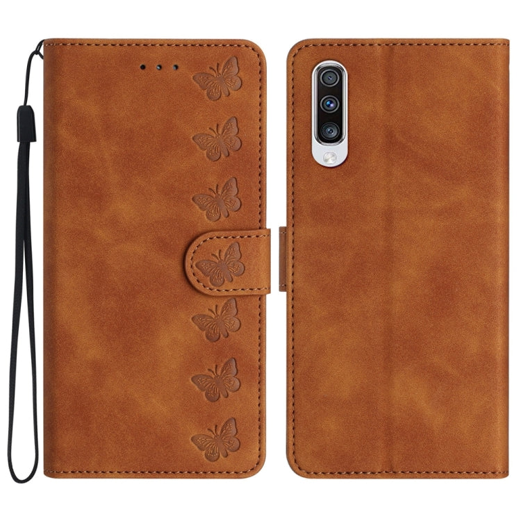 Seven Butterflies Embossed Leather Phone Case – Card Slot, Leather, TPU, For Samsung Galaxy A41, For Samsung Galaxy A42 5G, For Samsung Galaxy A50, For Samsung Galaxy A51 For Samsung Galaxy A50 Brown
