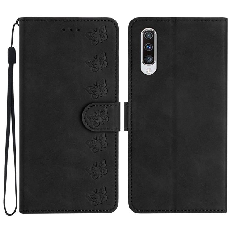 Seven Butterflies Embossed Leather Phone Case – Card Slot, Leather, TPU, For Samsung Galaxy A41, For Samsung Galaxy A42 5G, For Samsung Galaxy A50, For Samsung Galaxy A51 For Samsung Galaxy A50 Black