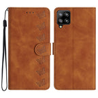 Seven Butterflies Embossed Leather Phone Case, For Samsung Galaxy M32, For Samsung Galaxy M52 5G, For Samsung Galaxy M53 For Samsung Galaxy M32 Brown