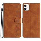 Seven Butterflies Embossed Leather Phone Case, For Samsung Galaxy A05, For Samsung Galaxy A10 / M10, For Samsung Galaxy A12 5G, For Samsung Galaxy A13 4G For Samsung Galaxy A05 Brown