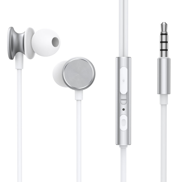 JR-EW03 Earphone – 3.5mm In-Ear Metal Wired Earphone, Length: 1.2m White