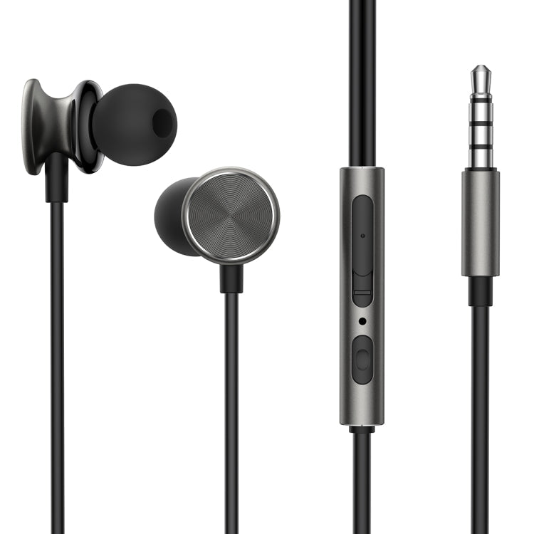 JR-EW03 Earphone – 3.5mm In-Ear Metal Wired Earphone, Length: 1.2m Black