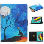 Colored Drawing Pattern Horizontal Flip Leather Case with Holder & Card Slots & Sleep / Wake-up Function, For Samsung Galaxy Tab S5e T720/T725, For Samsung Galaxy Tab S6 T860/T865, For Amazon Kindle Fire HD8 (2020), For Amazon Kindle Fire HD10 (2017) For Samsung Galaxy Tab S5e T720 T725 Moonlight Cat