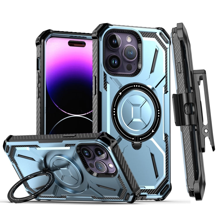Armor Series Holder Phone Case with Back Clip – TPU, For iPhone 14 Pro Max, For iPhone 14 Pro, For iPhone 14, For iPhone 14 Plus For iPhone 14 Pro Max Blue